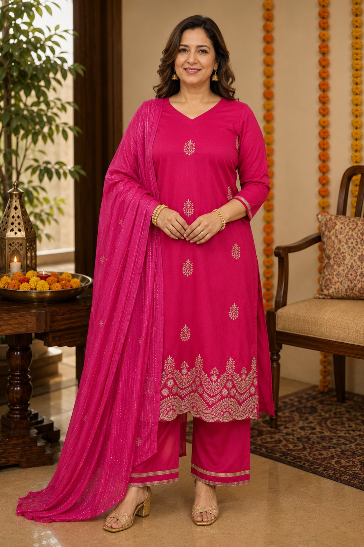 Gulaabi Adaa Embroidered Fancy Suit