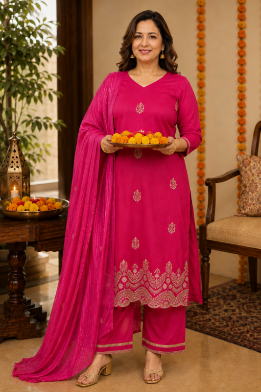 Gulaabi Adaa Embroidered Fancy Suit