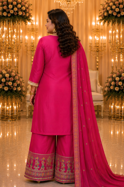 Mehveen Palkhi Zari Embroidered Suit With Flared Pants