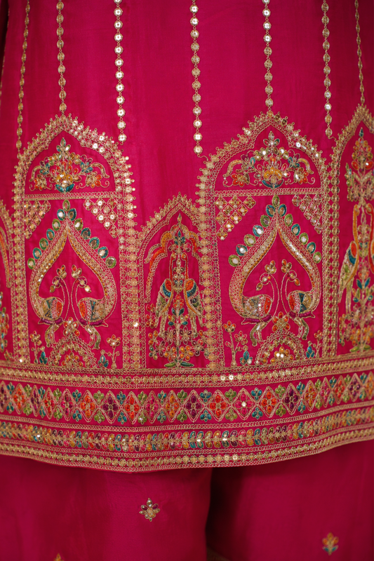 Mehveen Palkhi Zari Embroidered Suit With Flared Pants