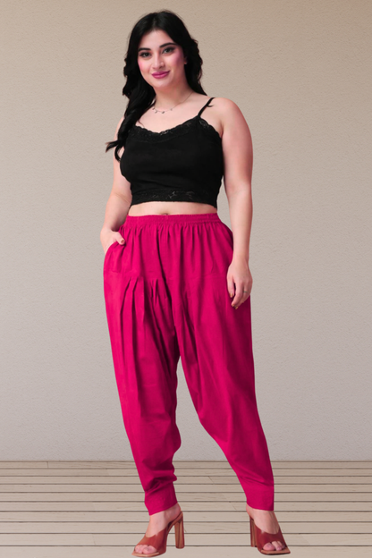 Magenta Classic Cotton Salwar With Pocket