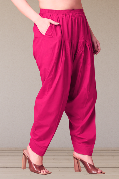 Magenta Classic Cotton Salwar With Pocket