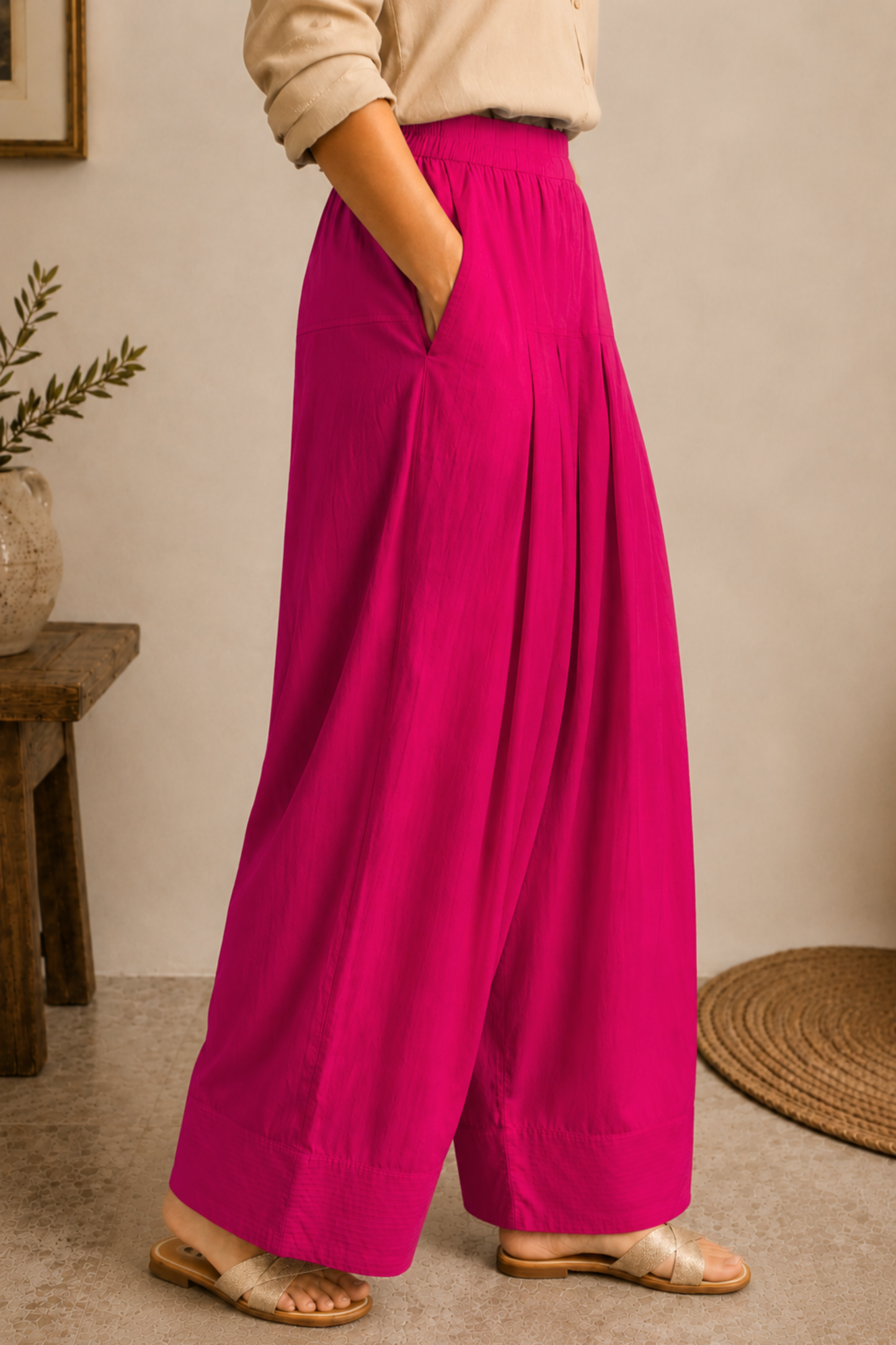 Magenta Rayon Farshi Salwar