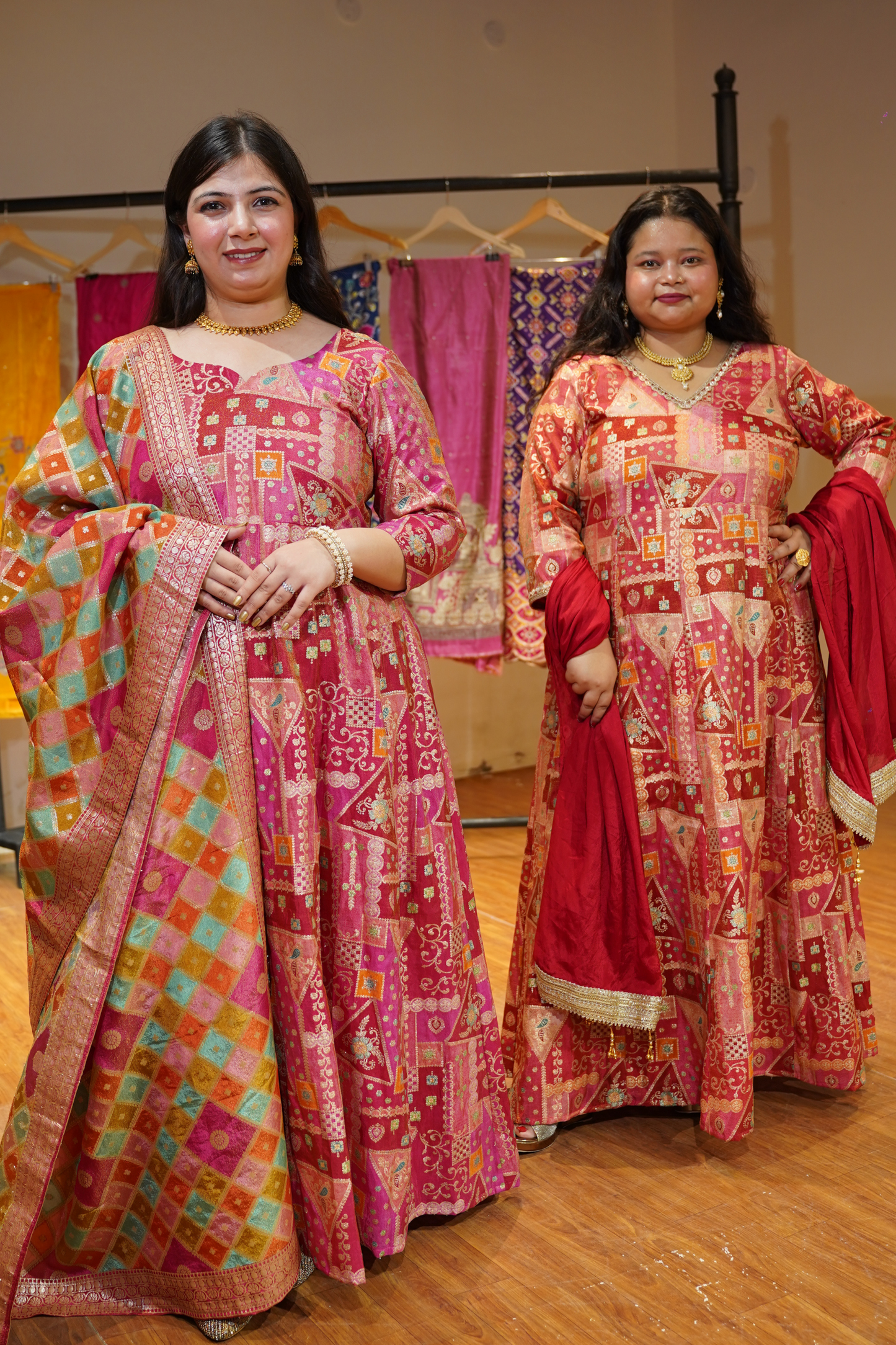 Vasudha Rubi Silk Dress with Jacquard Weave