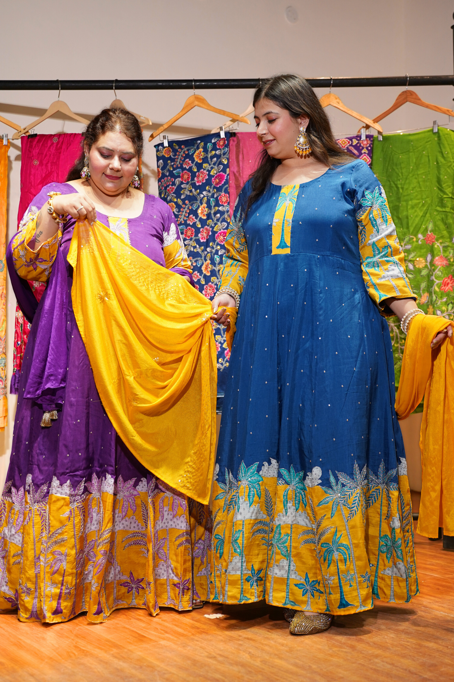 Mahika Blue Silk Dress with Exquisite Motifs