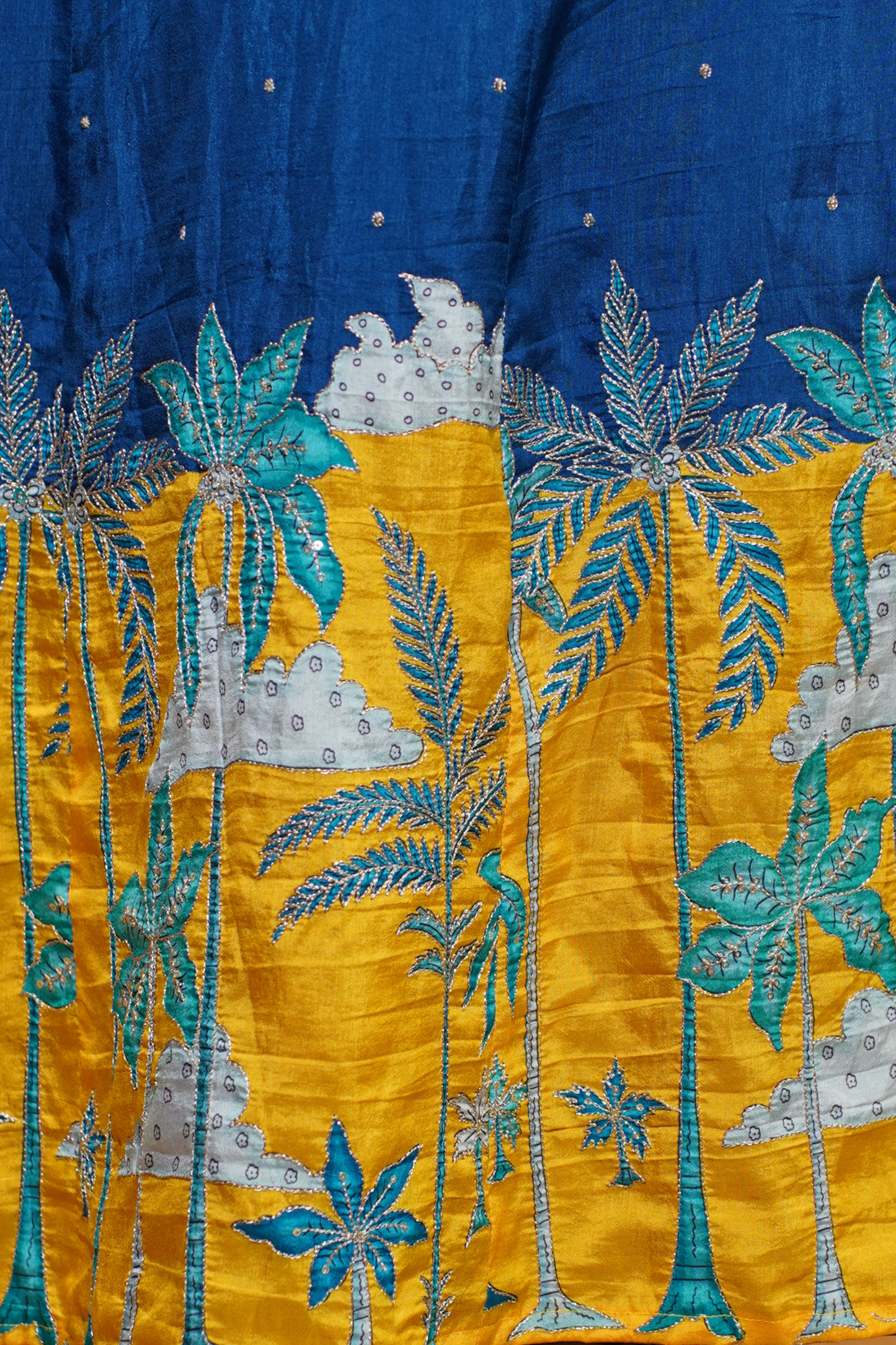 Mahika Blue Silk Dress with Exquisite Motifs