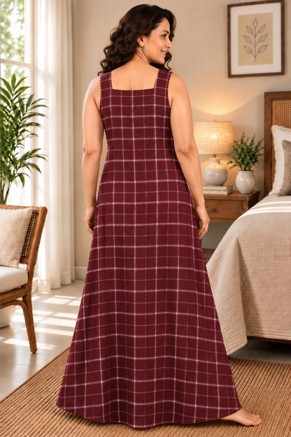 Bold Burgundy Rayon Lounge Dress