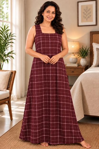 Bold Burgundy Rayon Lounge Dress
