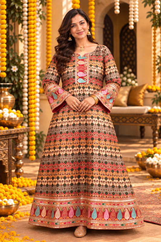 Mehfil-e-Maroon Fancy Fusion Dress