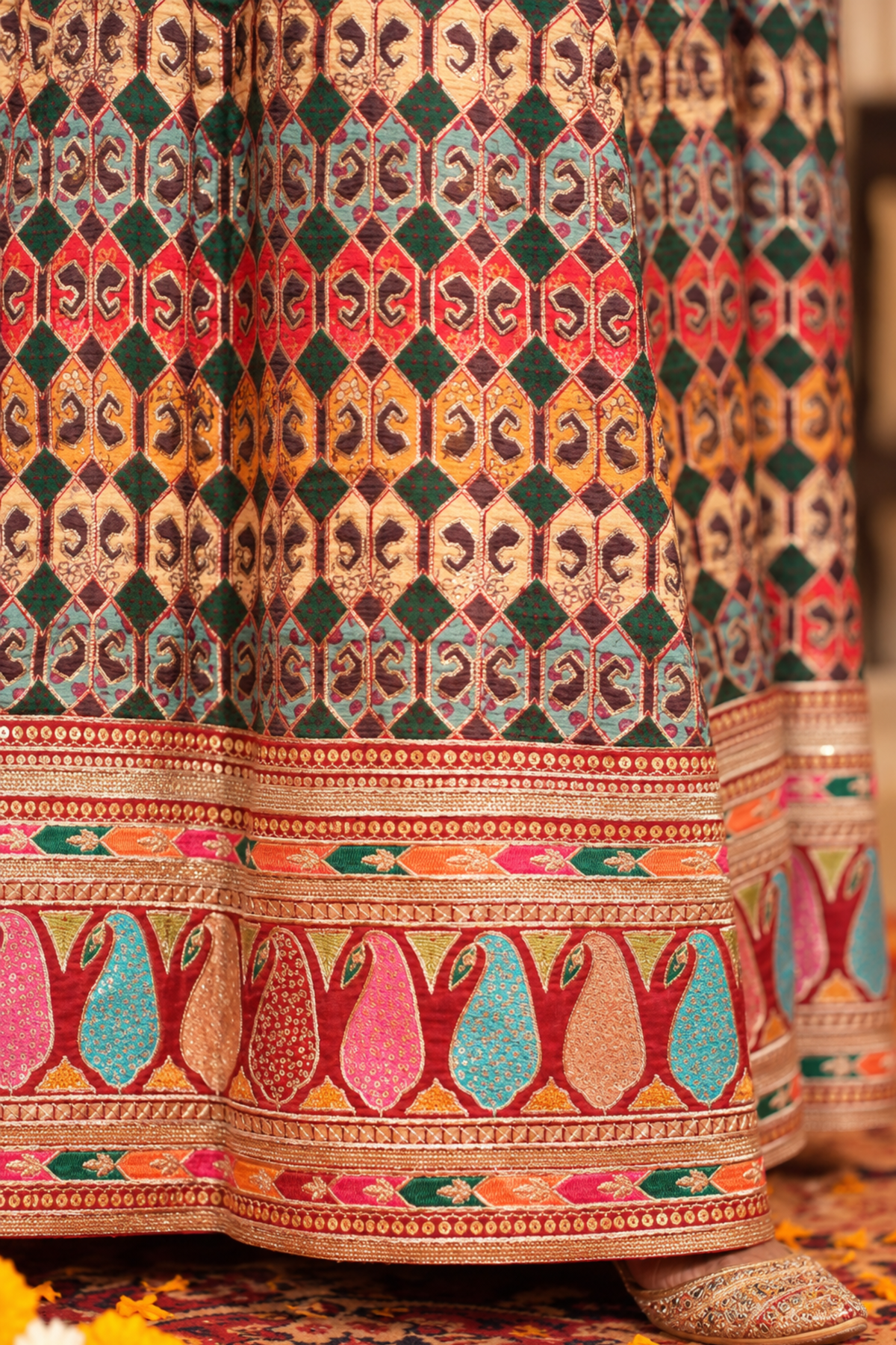 Mehfil-e-Maroon Jacquard Dress With Zari Work