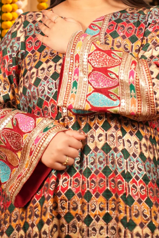 Mehfil-e-Maroon Fancy Fusion Dress