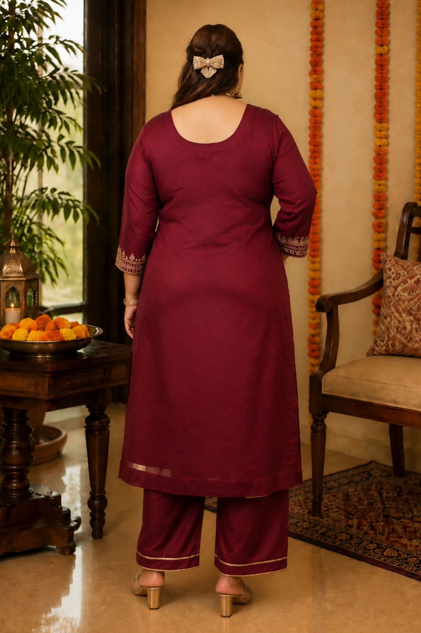Mastaani Maroon Embroidered Fancy Suit