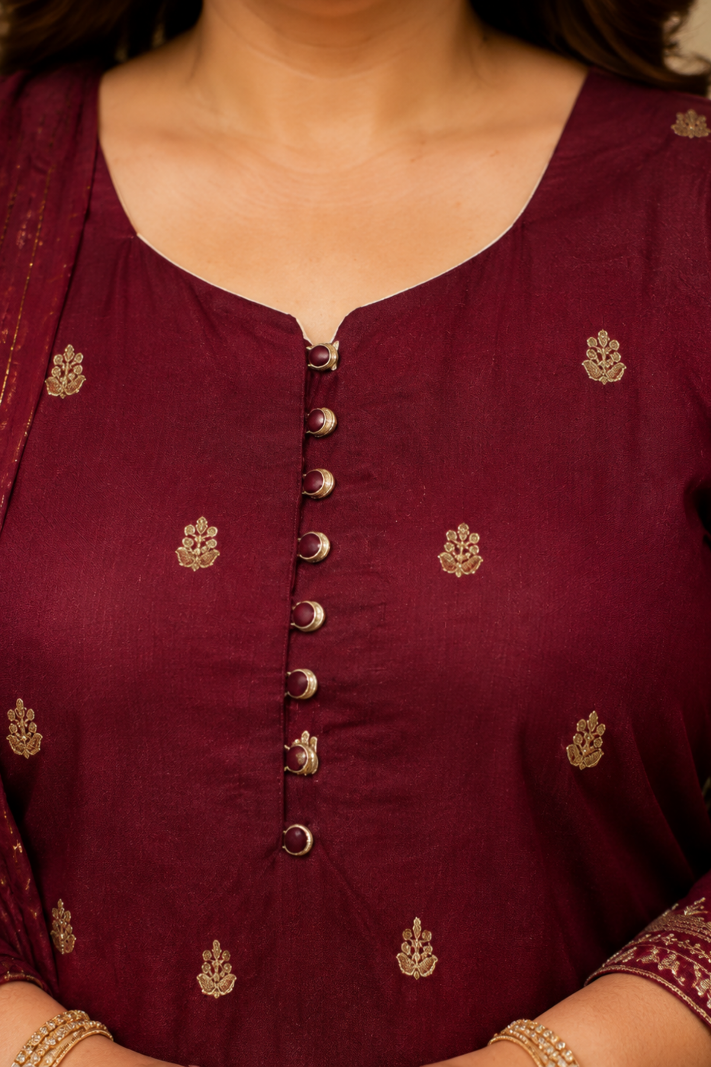 Mastaani Maroon Embroidered Fancy Suit