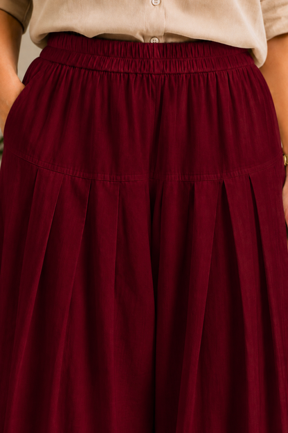 Maroon Rayon Farshi Salwar