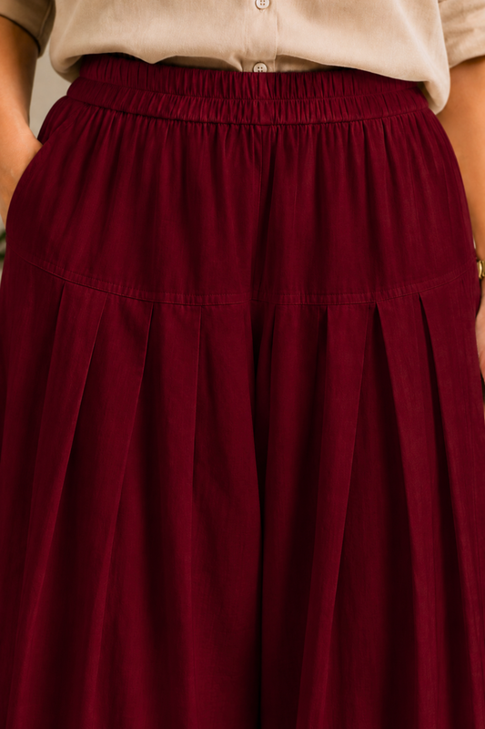 Maroon Rayon Farshi Salwar