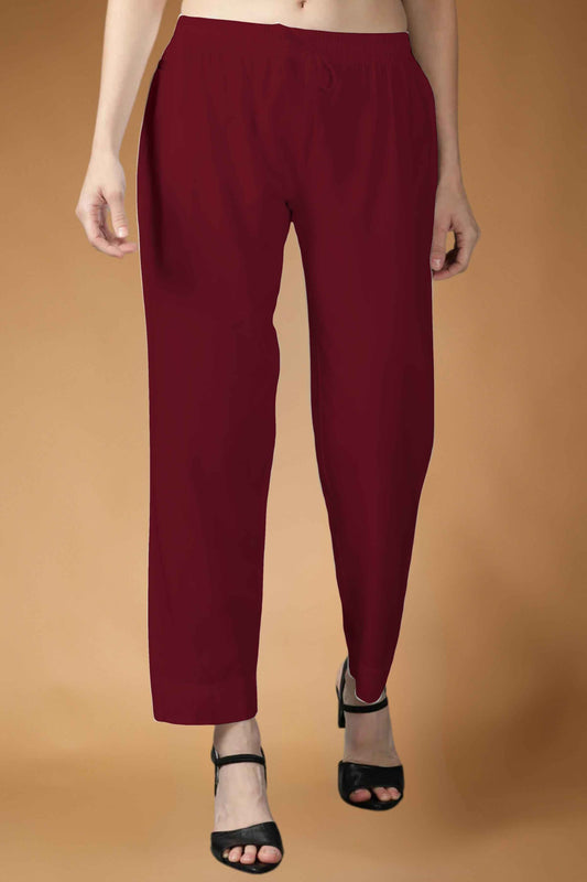 Maroon Rayon Kurti Pant