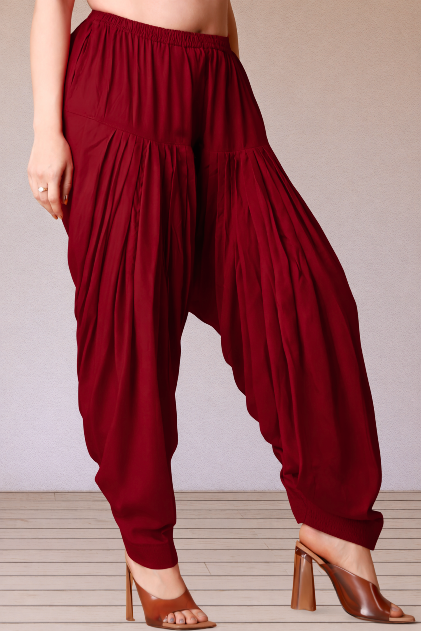 Maroon Rayon Patiala Salwar