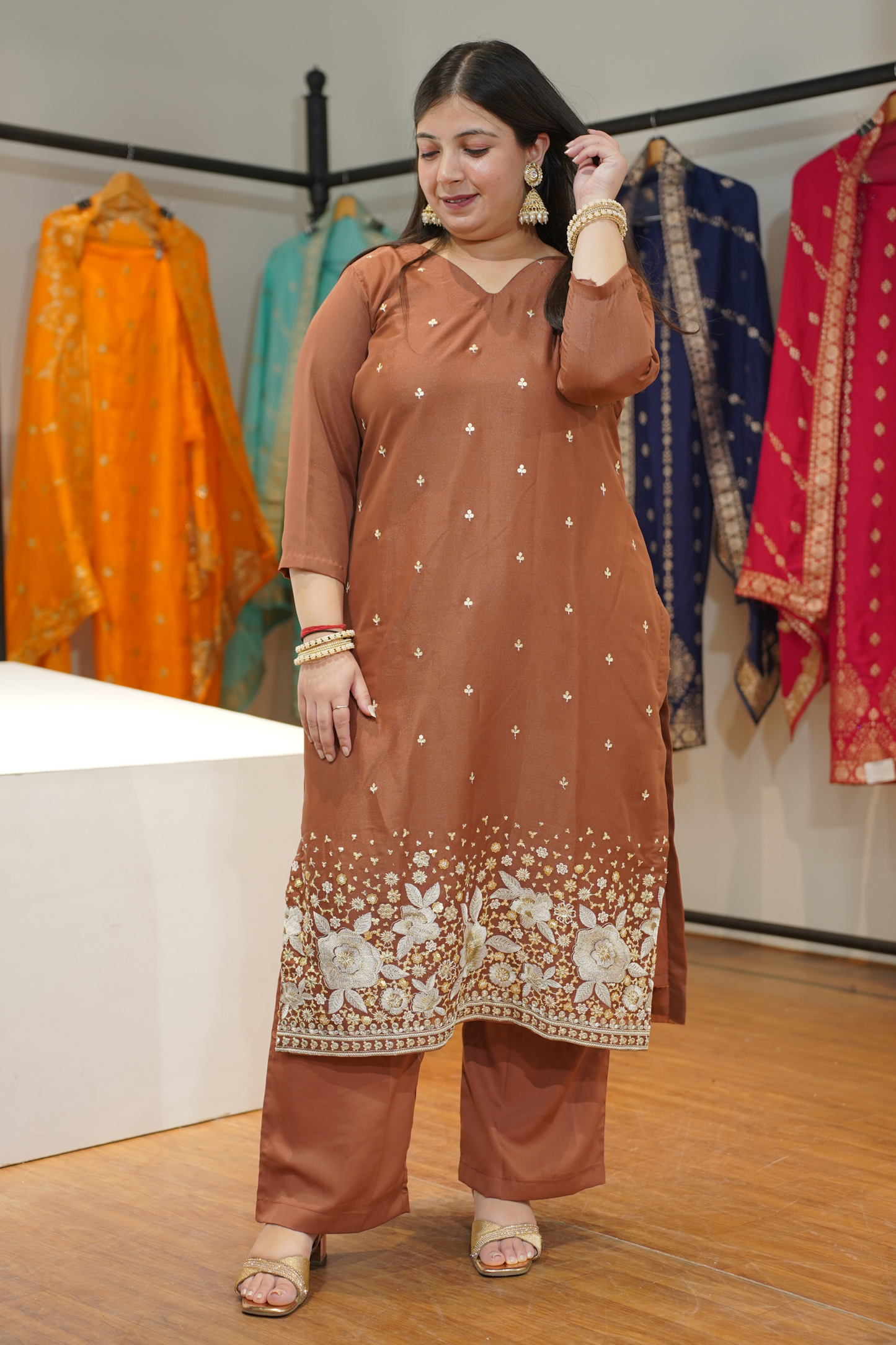 Masala Chai Embroidered Fancy Suit