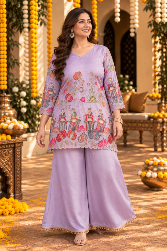 Gulnar Mauve Fusion Co-ord Set