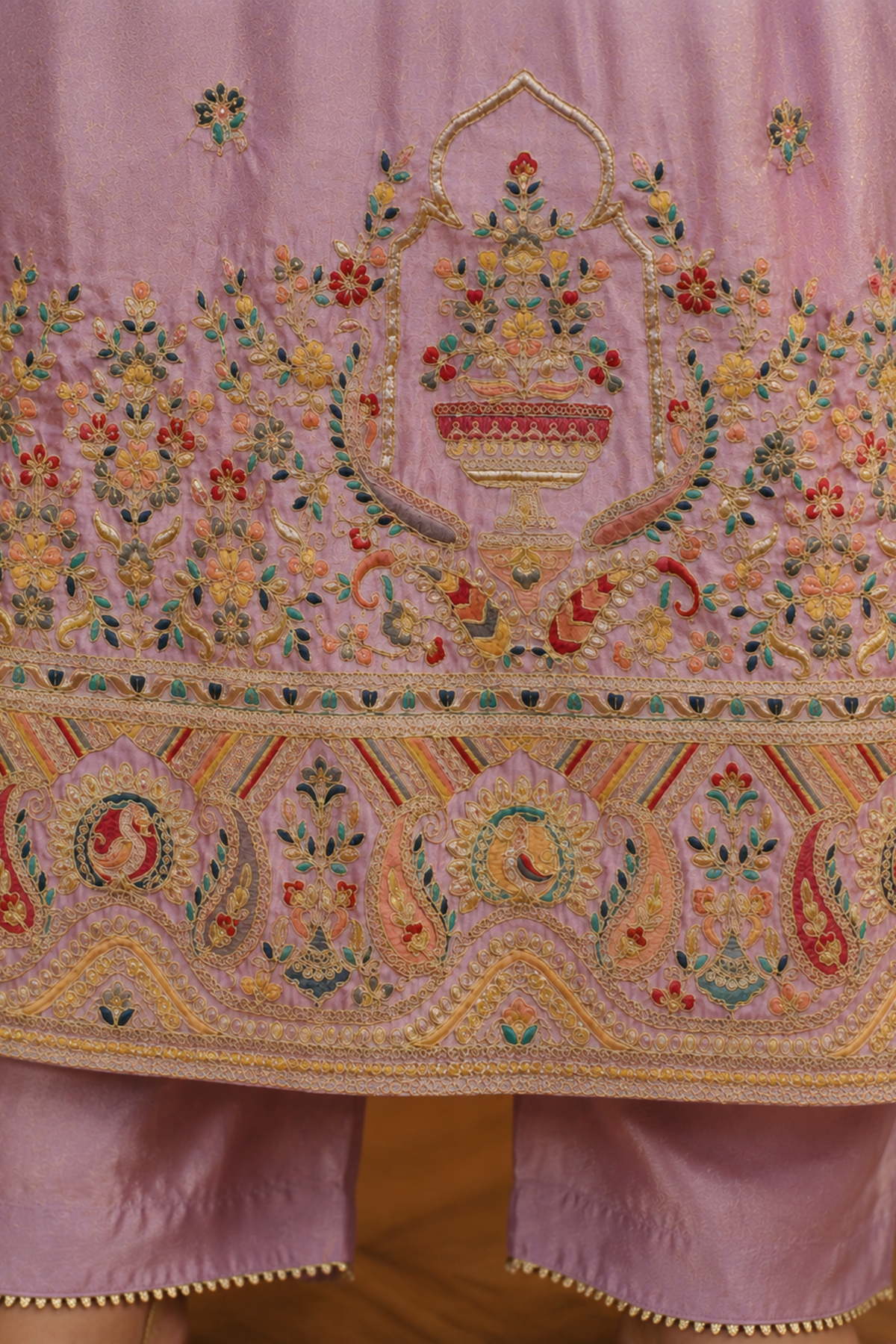 Mehzaan Tissue Shimmer Suit with Zari Embroidery