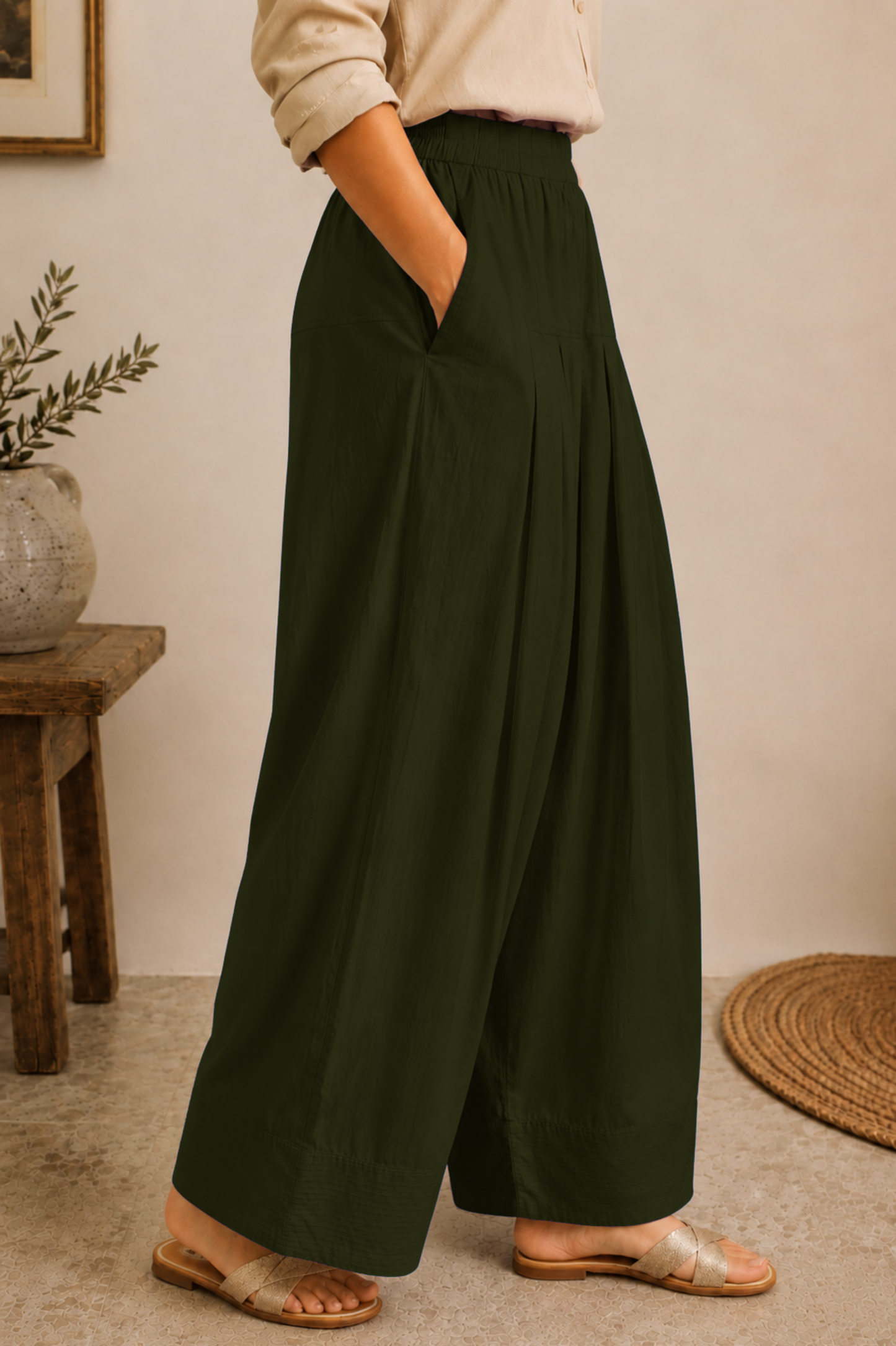 Mehandi Green Rayon Farshi Salwar