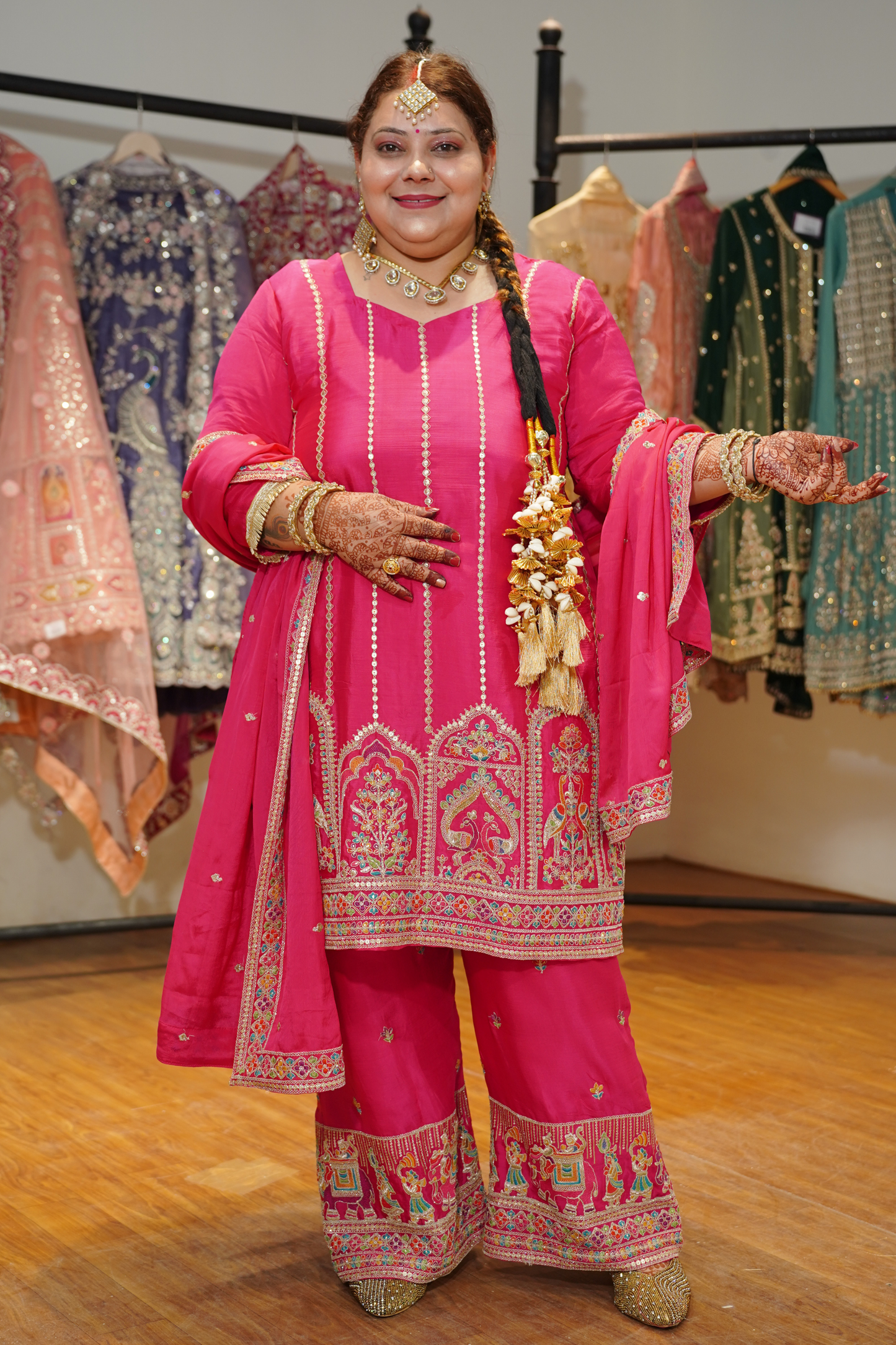 Mehveen Palkhi Zari Embroidered Suit With Flared Pants