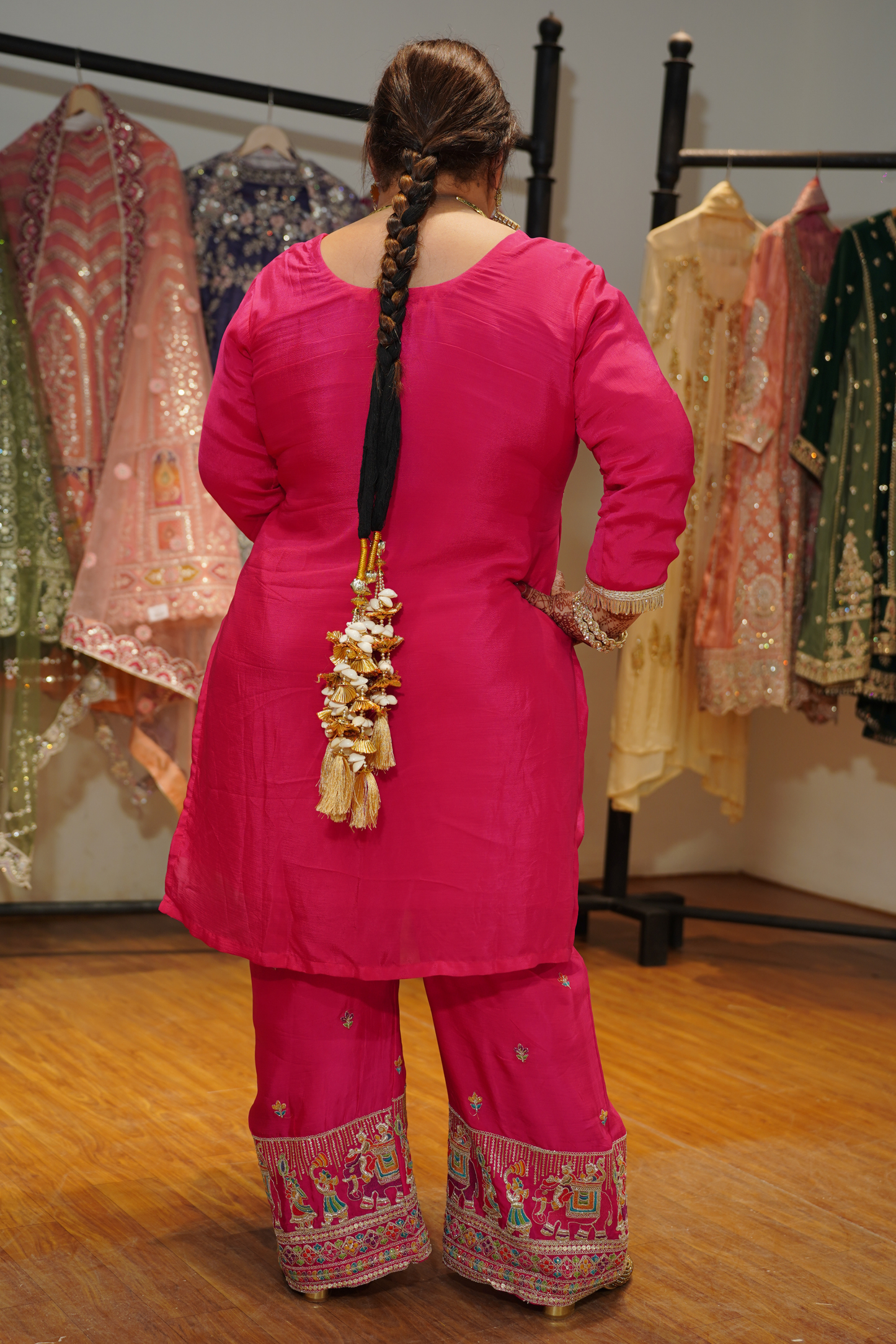 Mehveen Palkhi Zari Embroidered Suit With Flared Pants