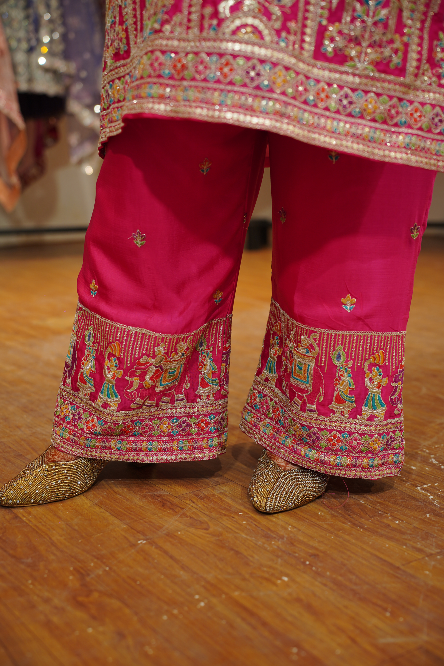 Mehveen Palkhi Zari Embroidered Suit With Flared Pants