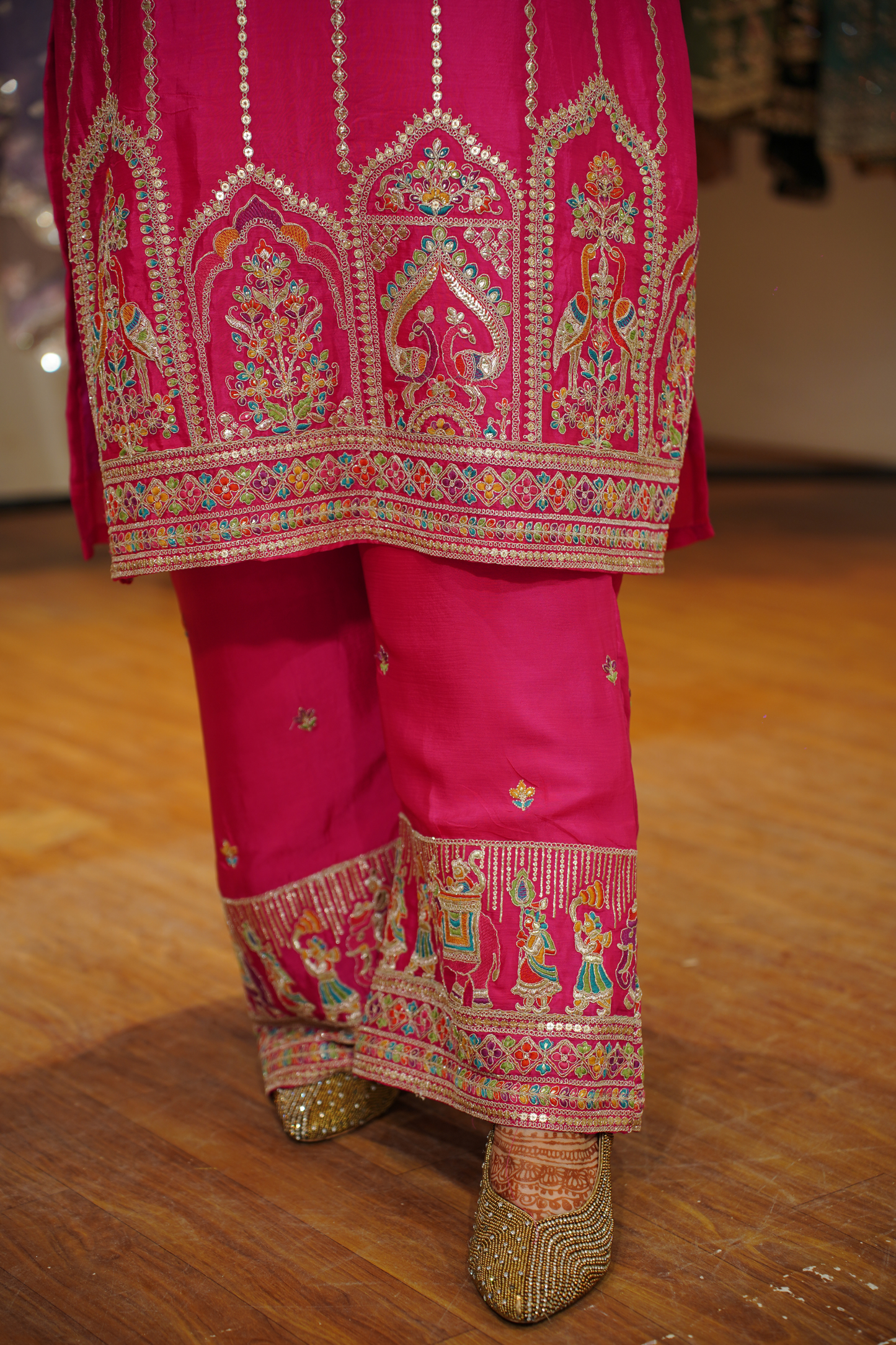 Mehveen Palkhi Zari Embroidered Suit With Flared Pants