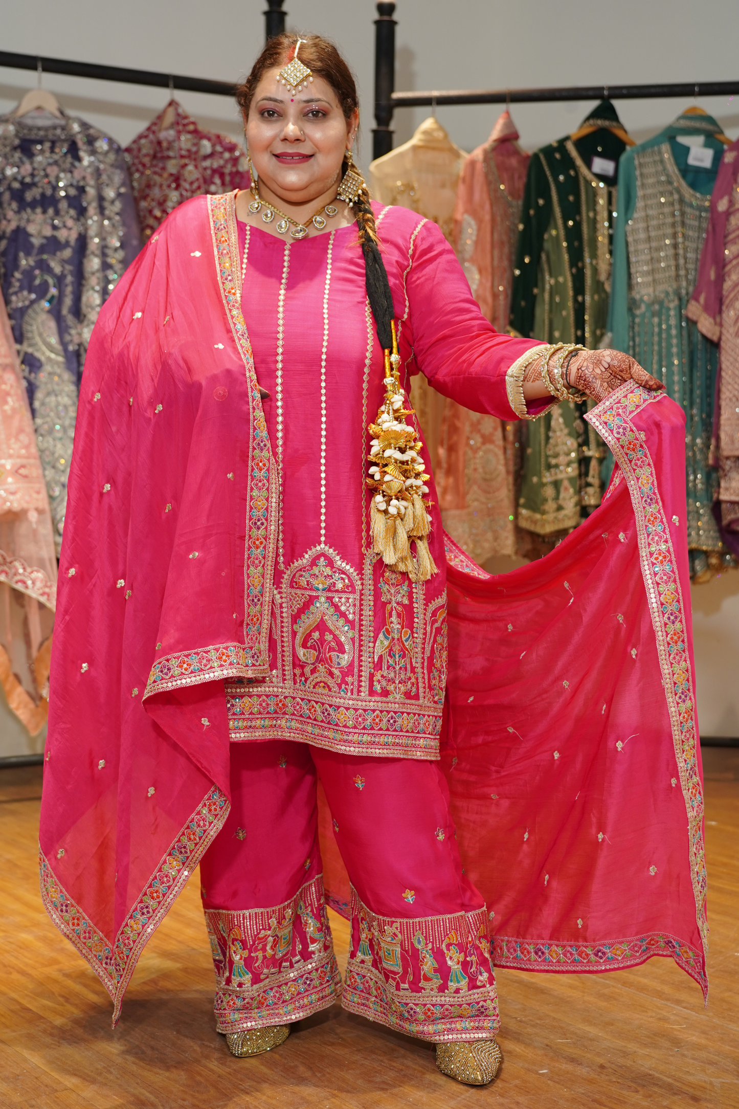 Mehveen Palkhi Zari Embroidered Suit With Flared Pants