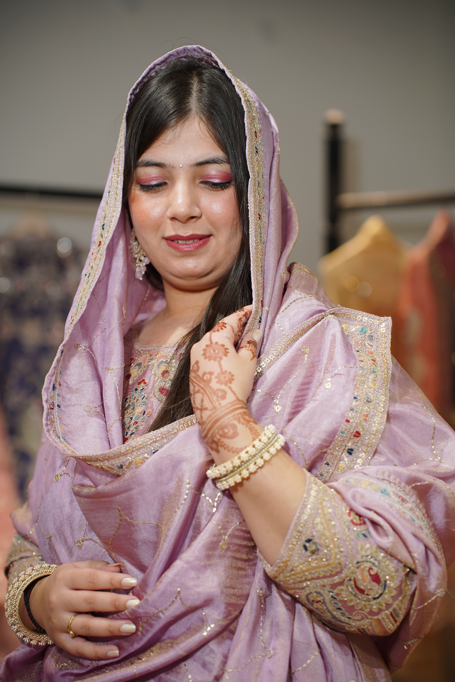 Mehzaan Tissue Shimmer Suit with Zari Embroidery