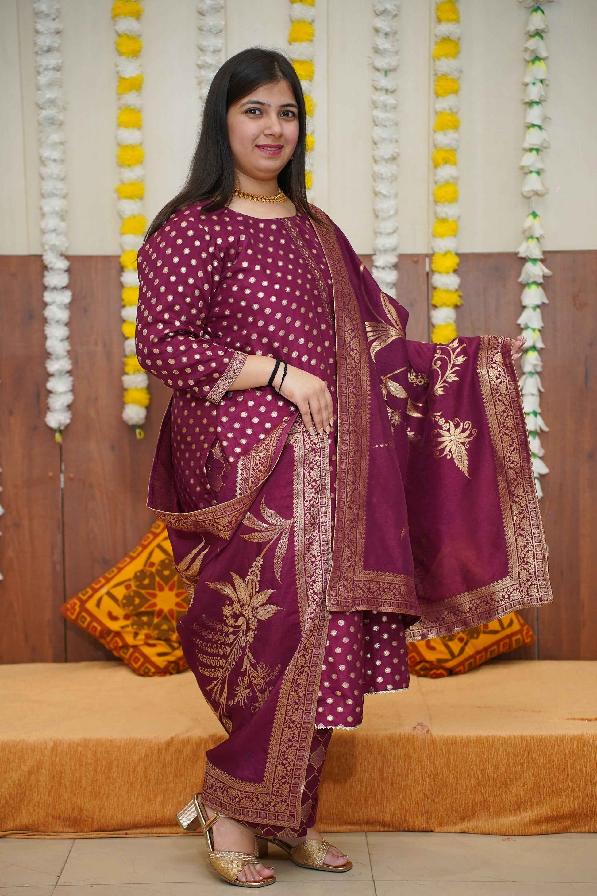 Buy Plus Size Merlot Wine Jacquard Pant Suit Apella The XS to