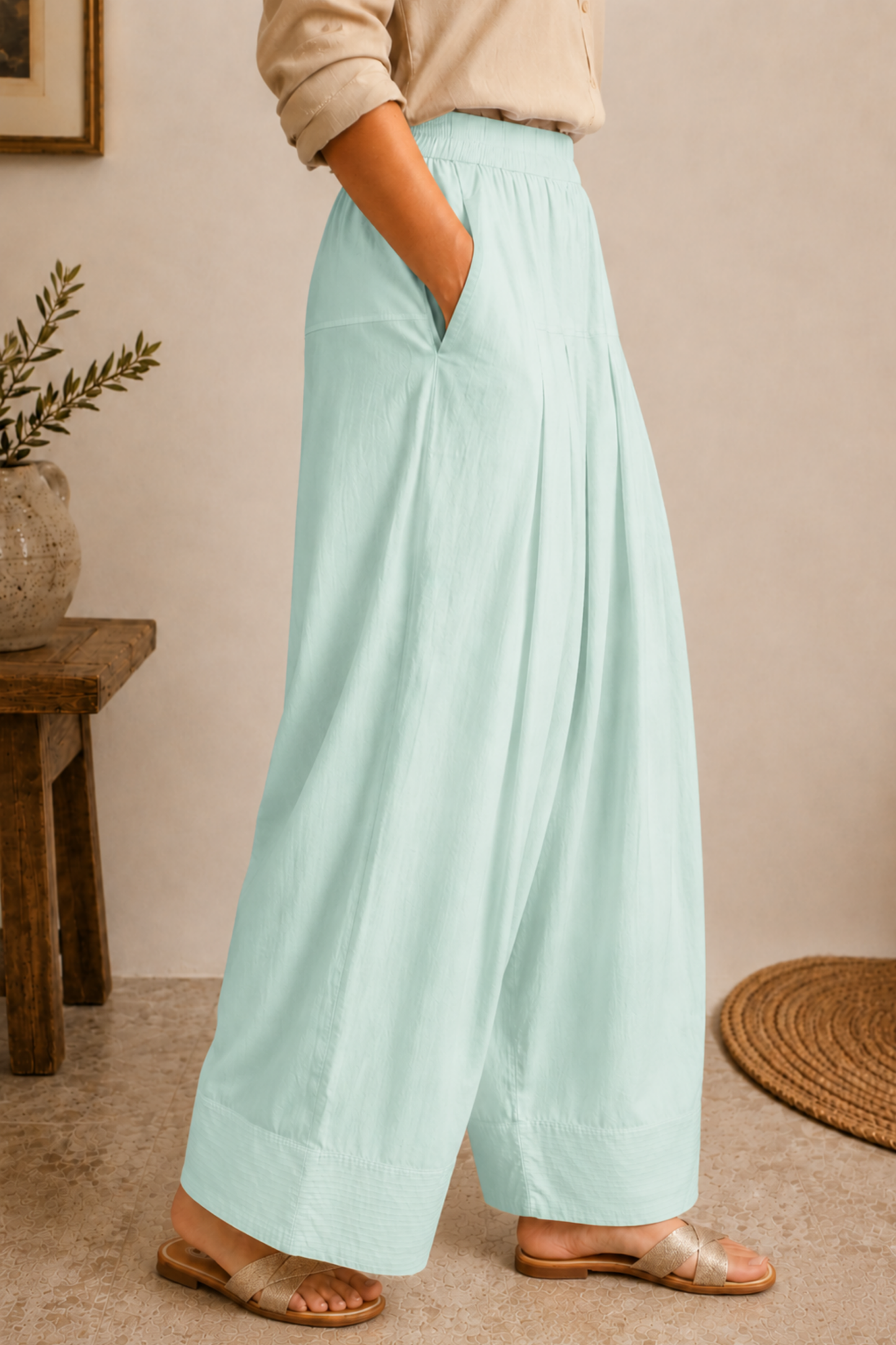 Light Mint Green Rayon Farshi Salwar
