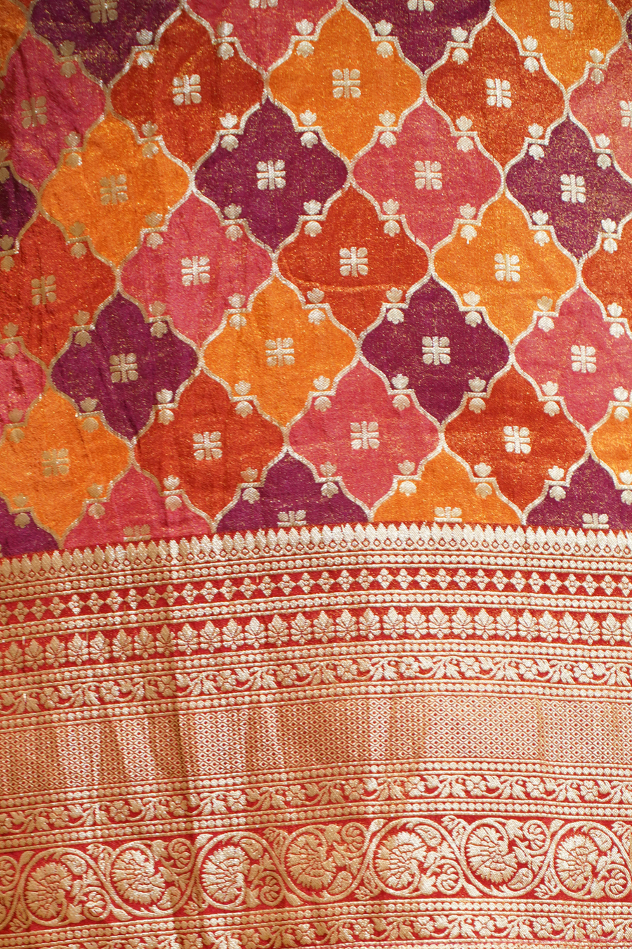 Mrunal Wine Silk Suit With Gold Jacquard Weave