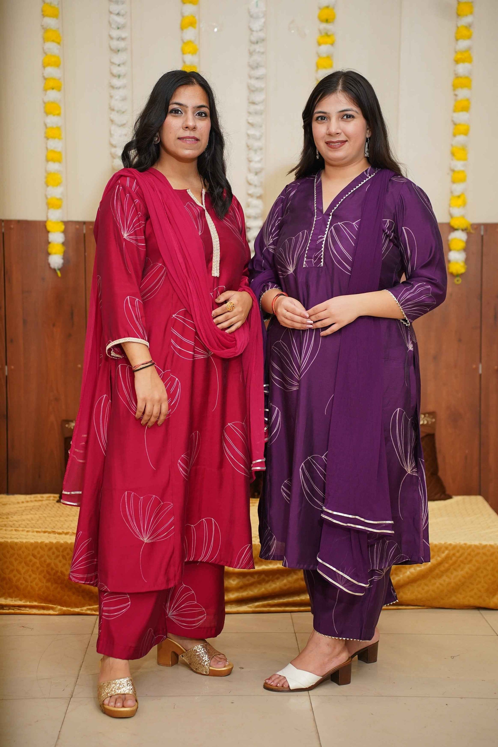 Mulberry Pink A-line Suit Set