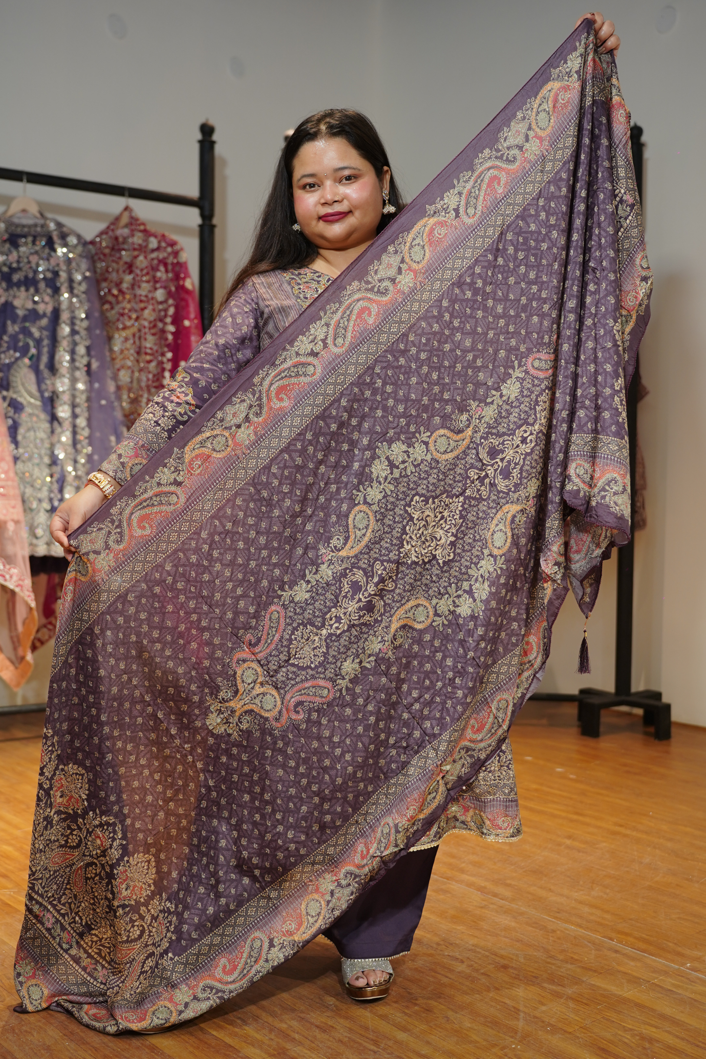 Aabroo Karachi Muslin Suit with Aari Work