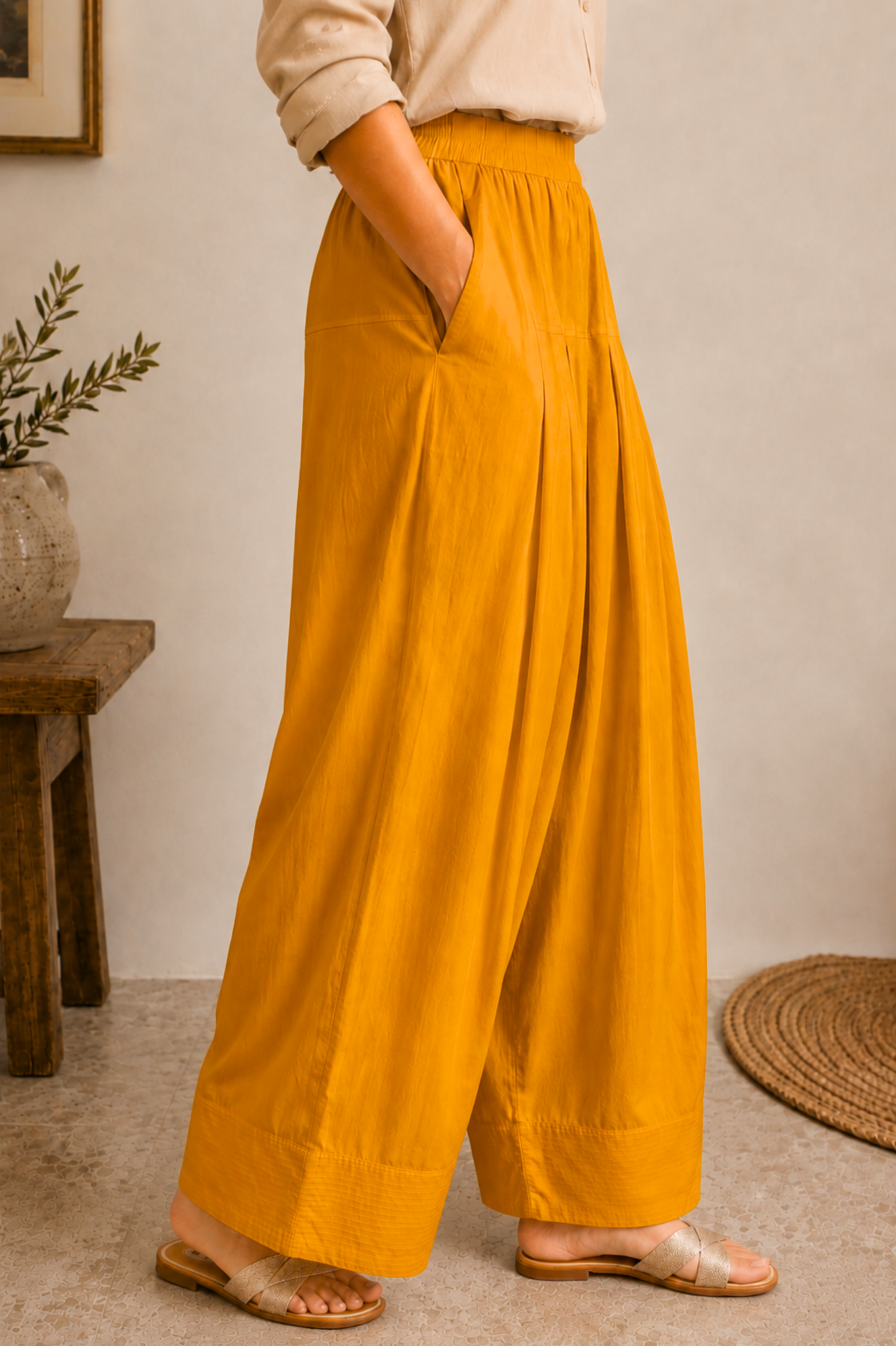 Mustard Rayon Farshi Salwar