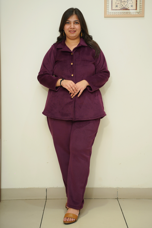 Mystic Plum Velvet Co-ord Set