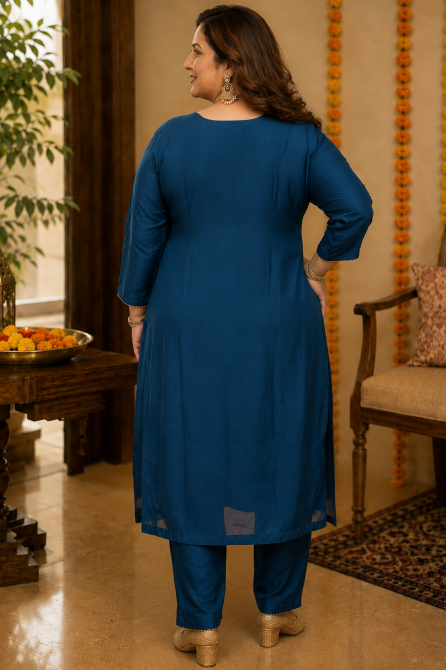 Indira Neel Fancy Chinon Suit