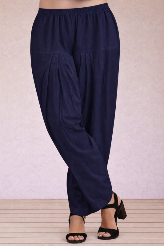 Navy Blue Easy Fit Cotton Salwar