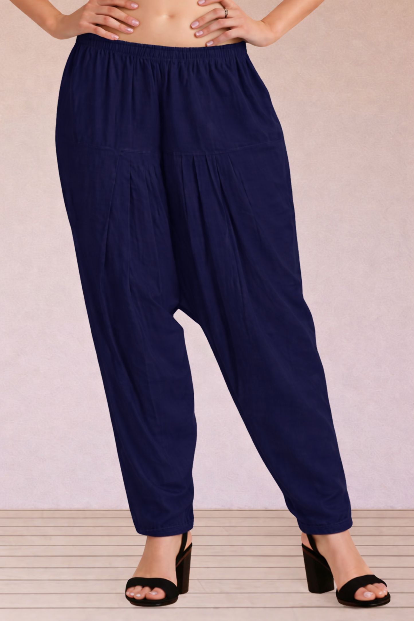Navy Blue Easy Fit Cotton Salwar