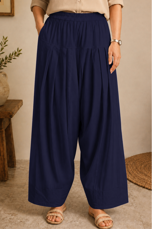 Navy Blue Rayon Farshi Salwar
