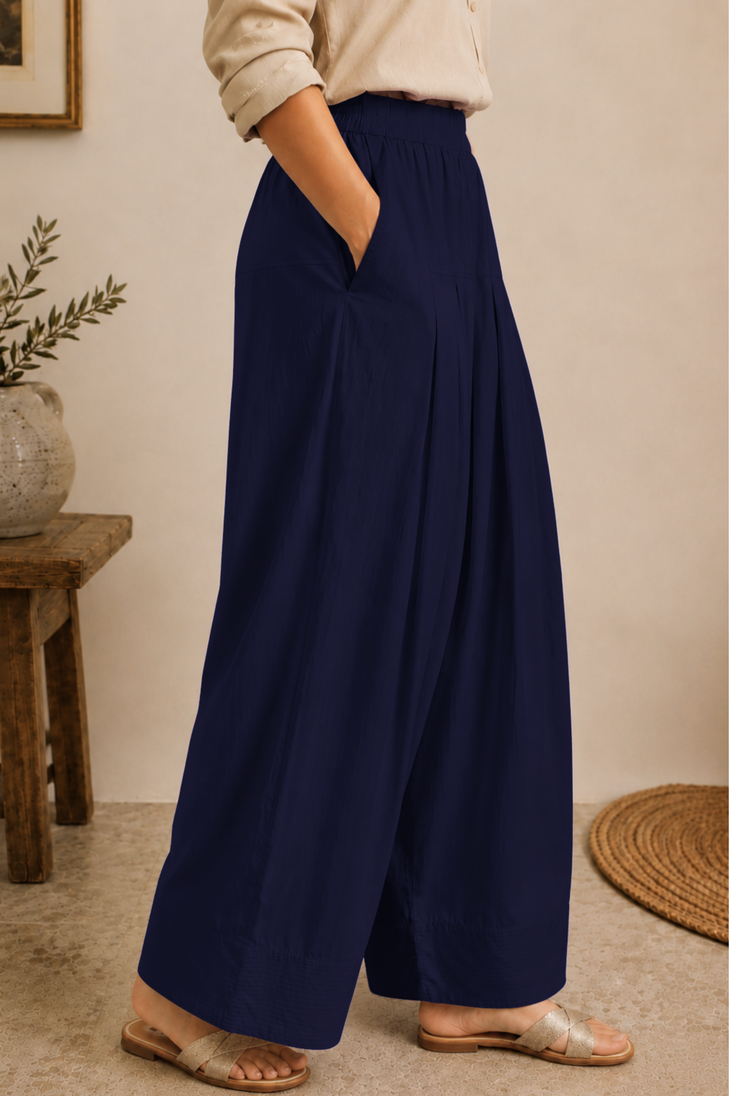 Navy Blue Rayon Farshi Salwar