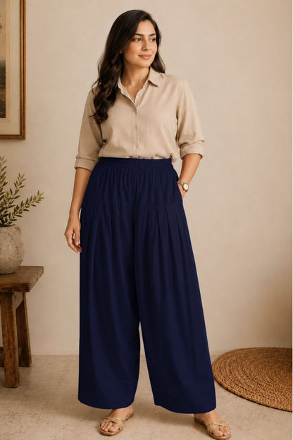 Navy Blue Rayon Farshi Salwar