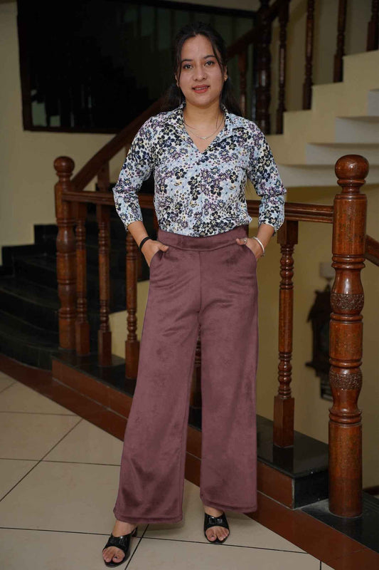 Onion Pink Velvet Fleece Pants