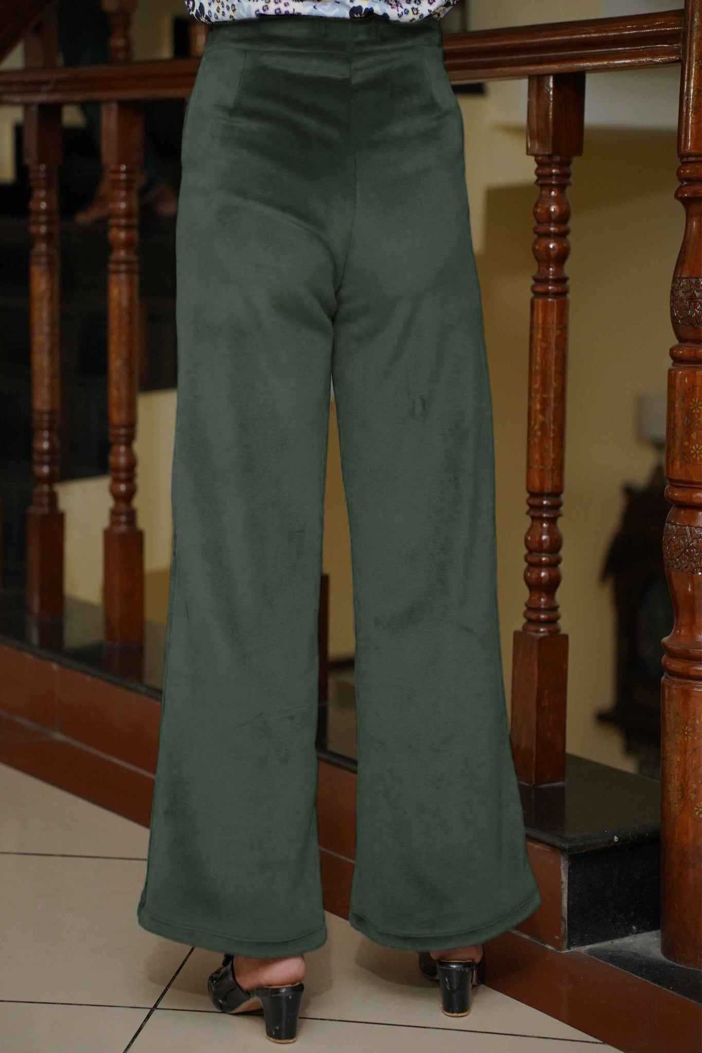 Greeny Velvet Fleece Pants