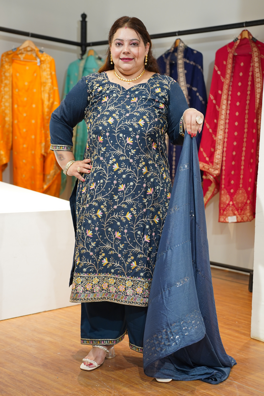 Neel Surmai Embroidered Fancy Suit