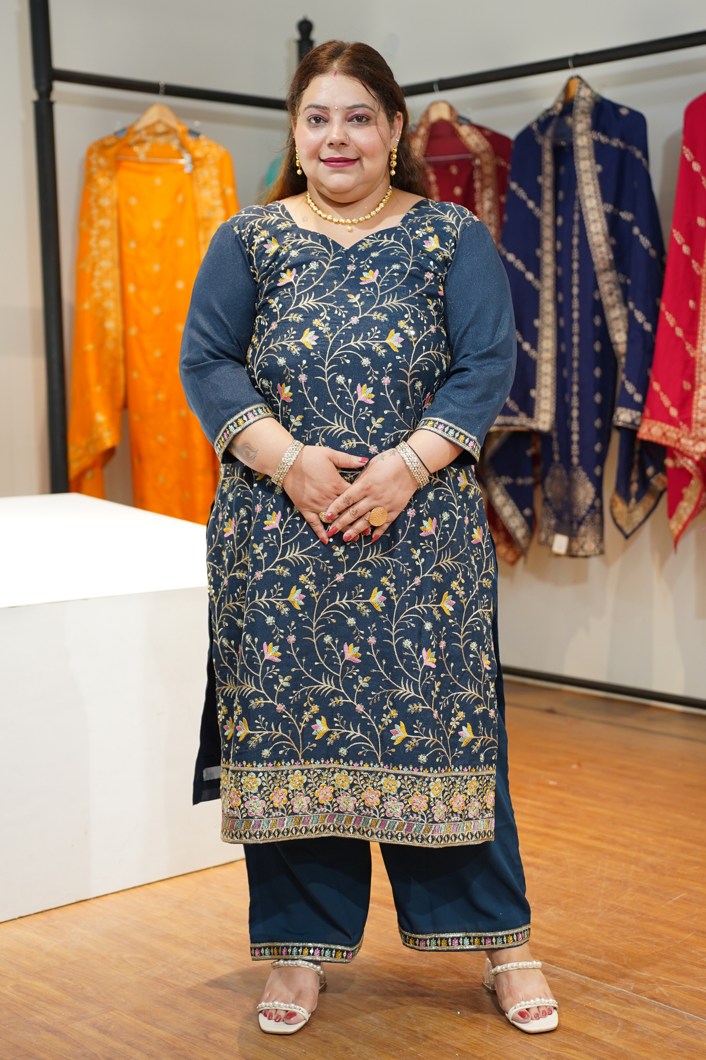 Neel Surmai Embroidered Fancy Suit