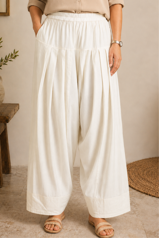 Off White Rayon Farshi Salwar