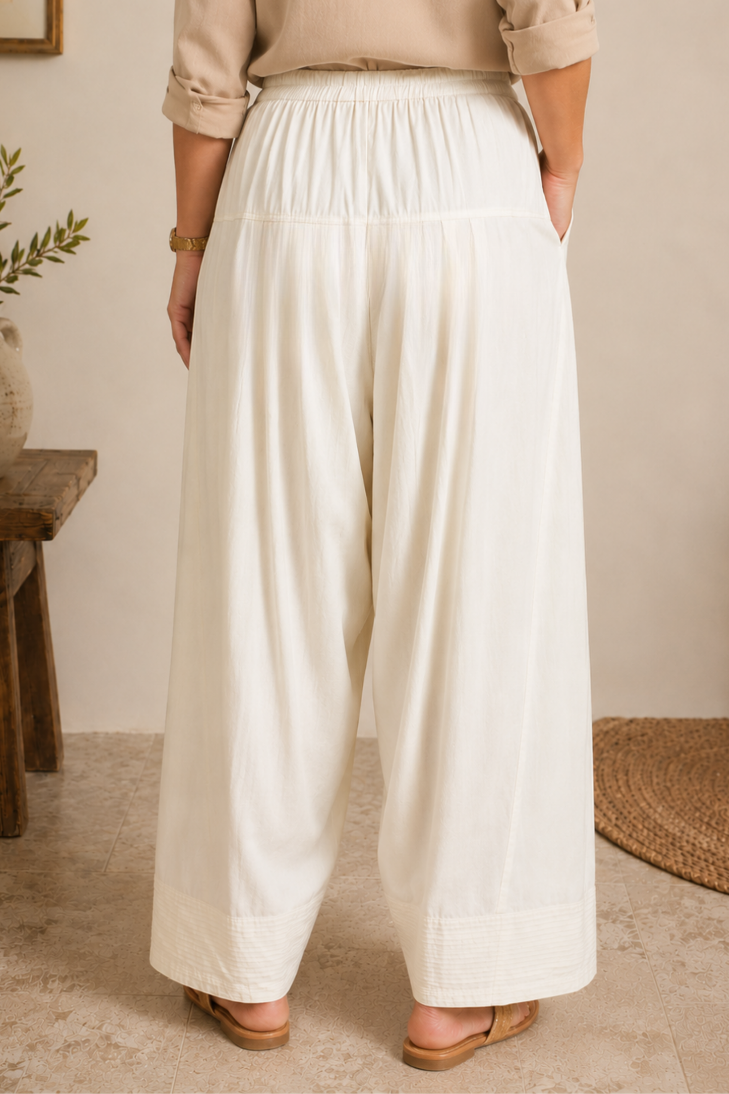 Off White Rayon Farshi Salwar